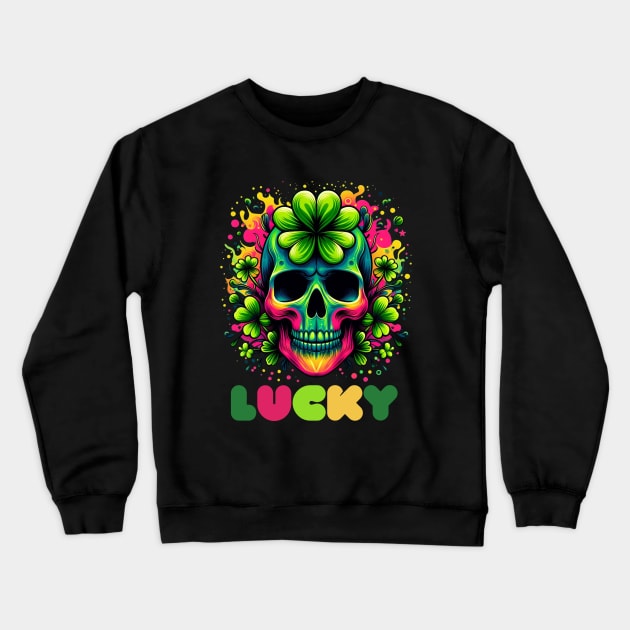 St Patricks Day 2024. Irish Skull Men Crewneck Sweatshirt by BukovskyART